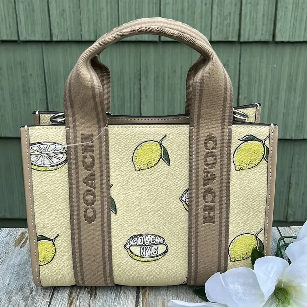 Coach Smith Tote Bag 24 With Lemon Print Purse